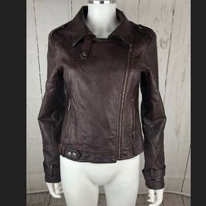 Blanc Noir Women's Moto Jacket Faux Leather Purple